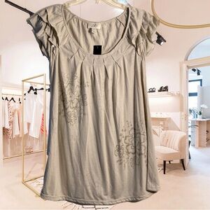 Floral Ruffle Sleeve Top NWT